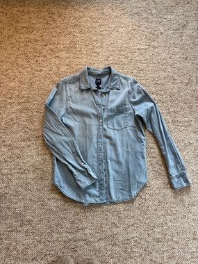 GAP Light Blue Denim Button-Down Shirt